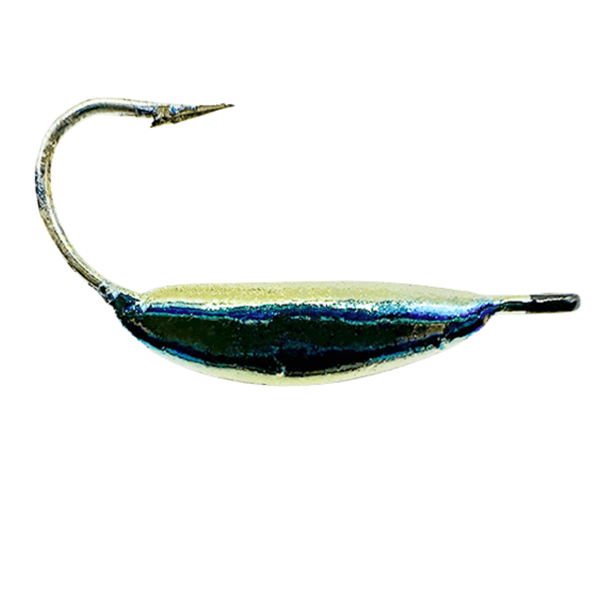 MAD SCIENTIST TACKLE MOONLIGHT ICE JIG BLACK SCALES HOOK SIZE 2 GOLD