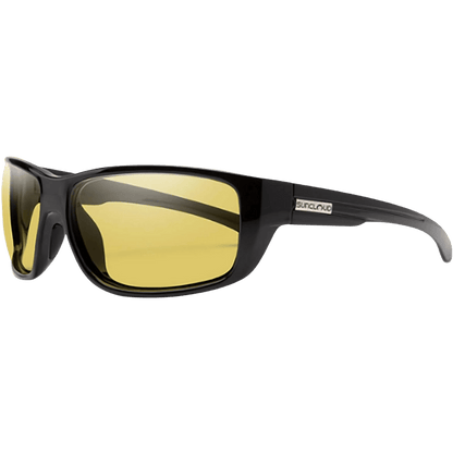 SUNCLOUD MILESTONE SUNGLASSES - BLACK WITH POLARIZED YELLOW - SIDE VIEW
