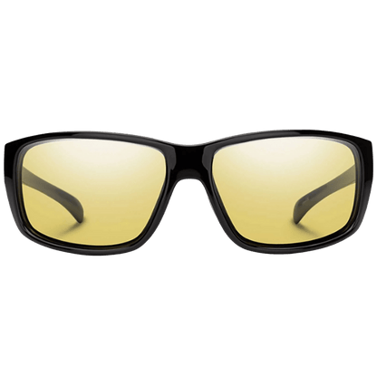SUNCLOUD MILESTONE SUNGLASSES - BLACK WITH POLARIZED YELLOW - FRONT VIEW