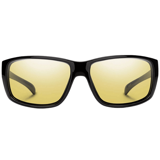 SUNCLOUD MILESTONE SUNGLASSES - BLACK WITH POLARIZED YELLOW - FRONT VIEW