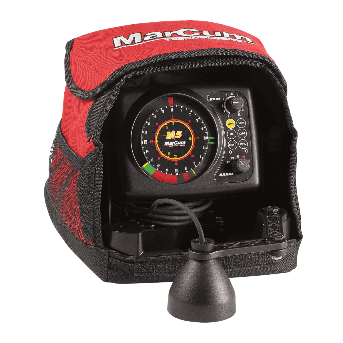 MARCUM M1 FLASHER SYSTEM - FRONT VIEW WITH BAG COVER