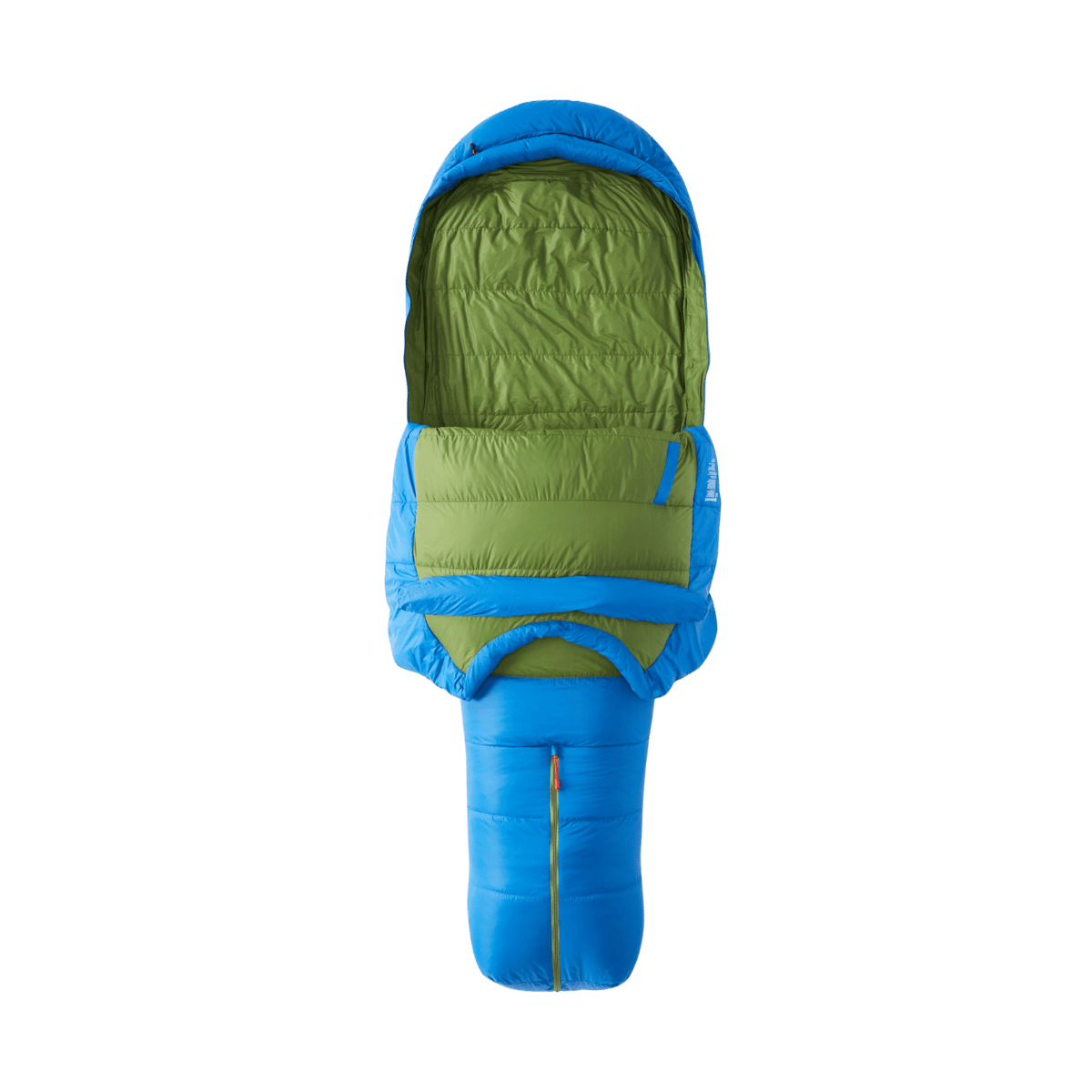 MARMOT SAWTOOTH SLEEPING BAG LONG - DARK AZURE/FOLIAGE - INNER VIEW