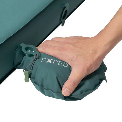 EXPED MEGAMAT DUO SLEEPING PAD - MEDIUM - CYPRESS filling the mat with air