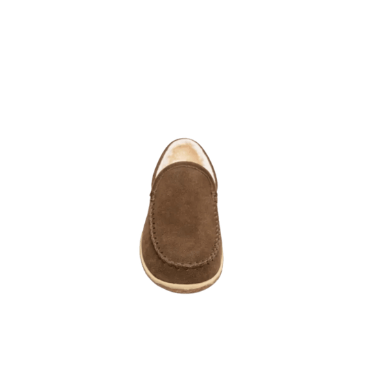 MINNETONKA TILDEN SUEDE SLIP-ON - AUTUMN BROWN - FRONT VIEW