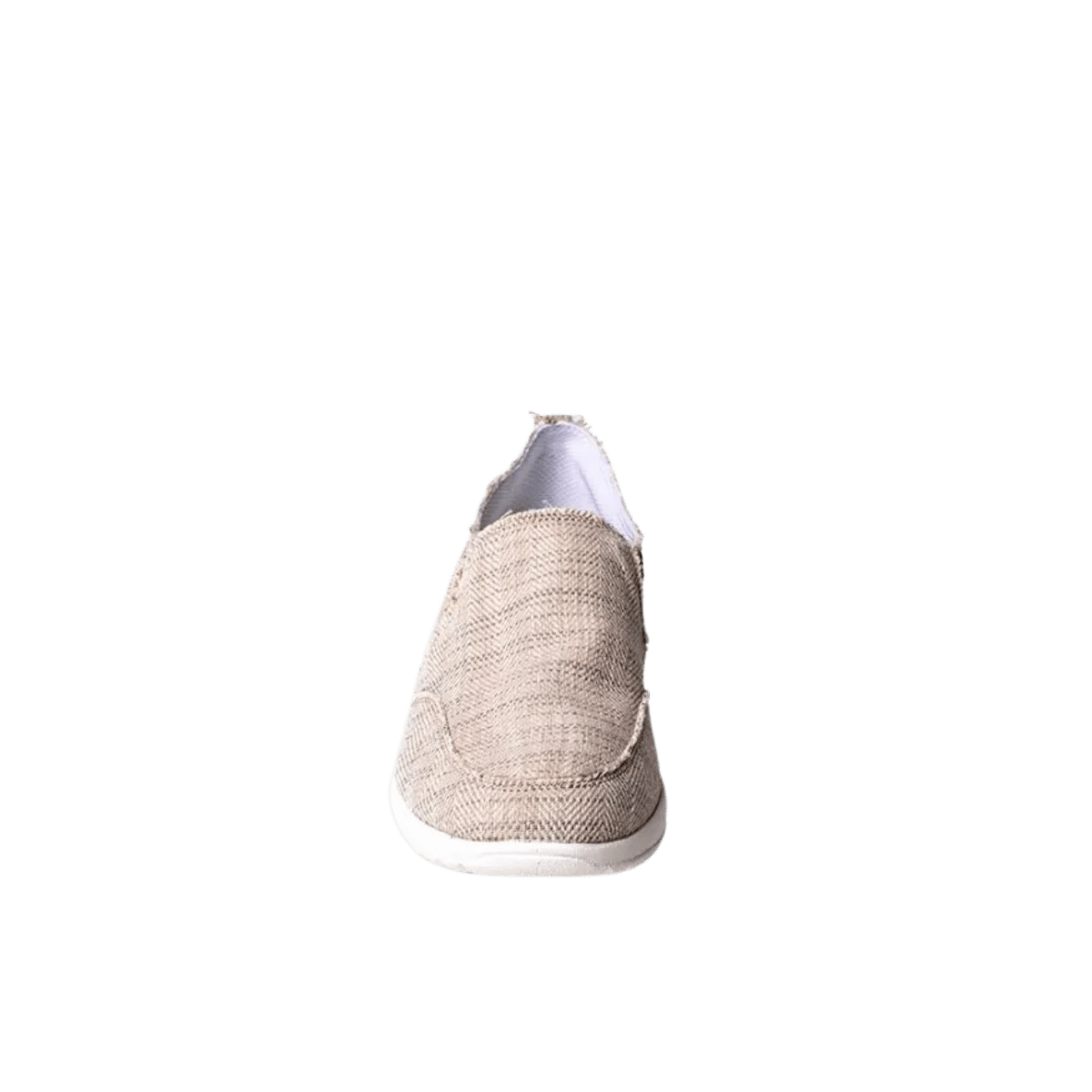 MINNETONKA WOMEN'S EXPANSE SHOE - TAN HERRINGBONE - FRONT VIEW