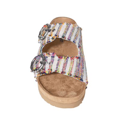 MINNETONKA WOMEN'S GEORGINE SANDAL - FIESTA STRIPE - FRONT VIEW