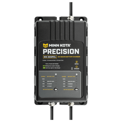 MINNKOTA MK-220 PRECISION PCL 2 BANKS 10 AMPS FRONT VIEW