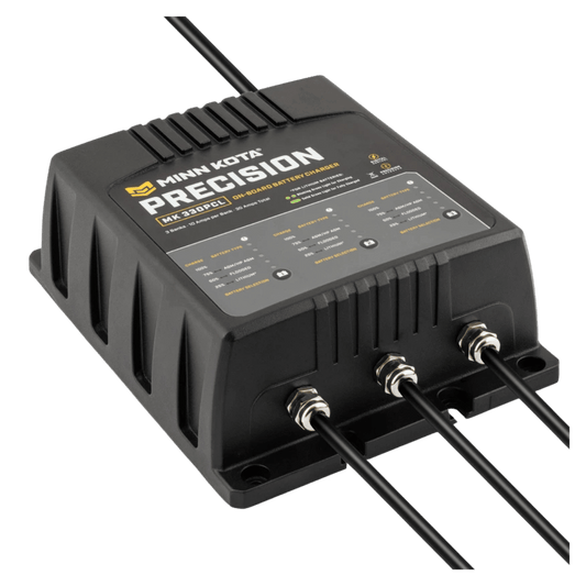 MINNKOTA MK-330 PRECISION PCL 3 BANKS 10 AMPS FRONT SIDE VIEW