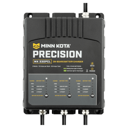 MINNKOTA MK-330 PRECISION PCL 3 BANKS 10 AMPS FRONT VIEW