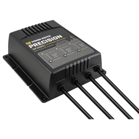 MINNKOTA MK-345 PRECISION PCL 3 BANKS 15 AMPS FRONT SIDE VIEW