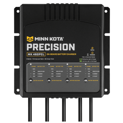 MINNKOTA MK-460 PRECISION PCL 4 BANK 15 AMP FRONT VIEW