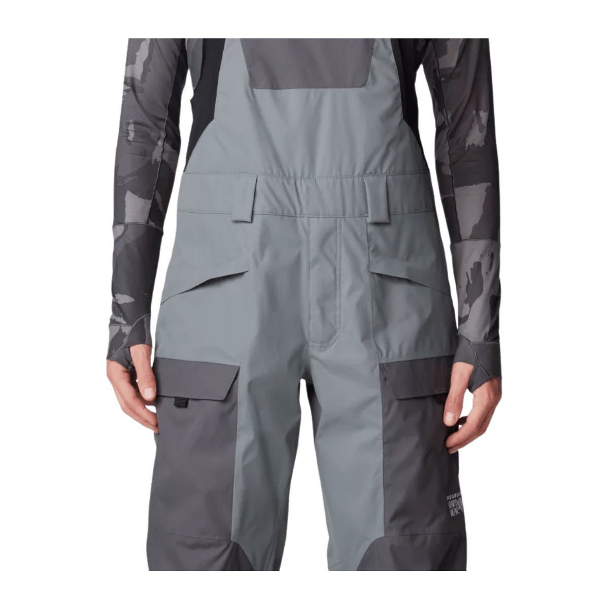 MOUNTAIN HARDWEAR MEN'S FIREFALL BIB - VOLCANIC FOIL - CLOSE-UP VIEW