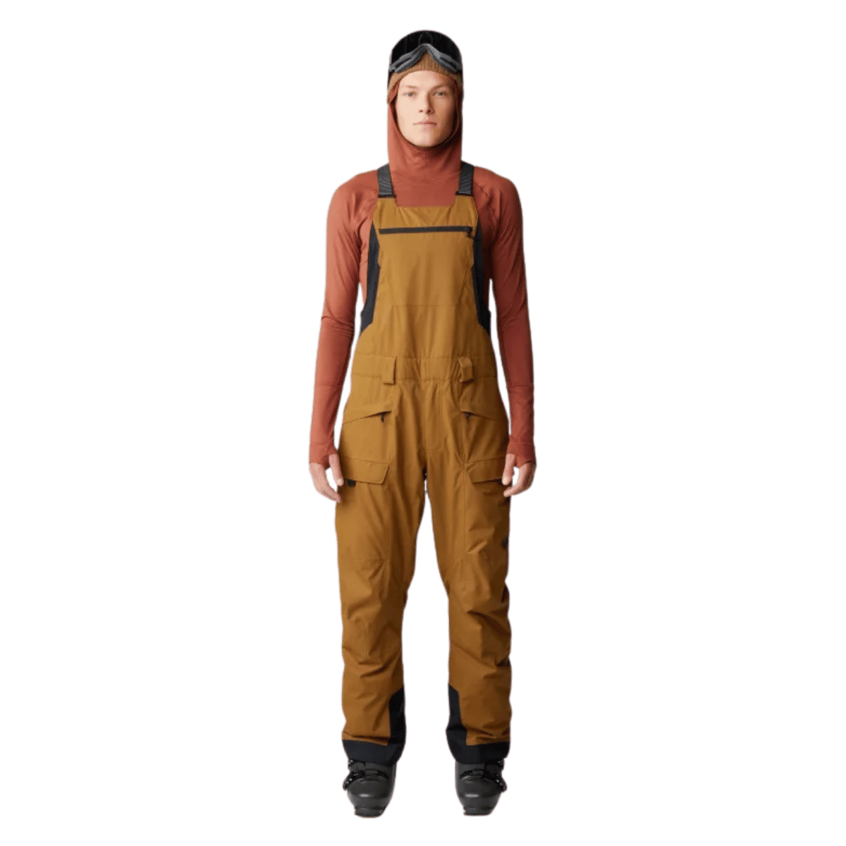MOUNTAIN HARDWEAR FIREFALL BIB - GOLDEN BROWN - FRONT VIEW