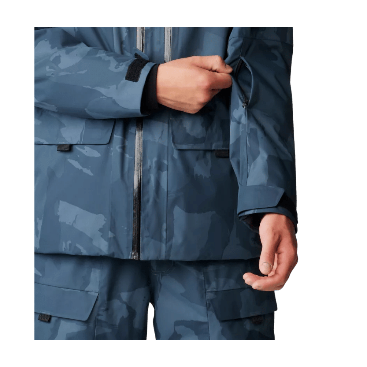 MOUNTAIN HARDWEAR MEN'S FIREFALL INSULATED JACKET - MOON BLUE OMBRE - CLOSE-UP VIEW