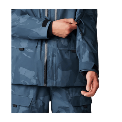 MOUNTAIN HARDWEAR MEN'S FIREFALL INSULATED JACKET - MOON BLUE OMBRE - CLOSE-UP VIEW