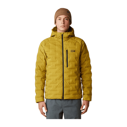 MOUNTAIN HARDWEAR MEN'S STRETCHDOWN HOODY - DARK BOLT - FRONT VIEW