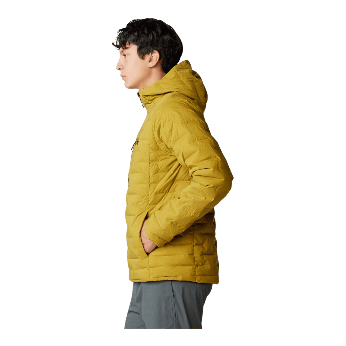 MOUNTAIN HARDWEAR MEN'S STRETCHDOWN HOODY - DARK BOLT - SIDE VIEW