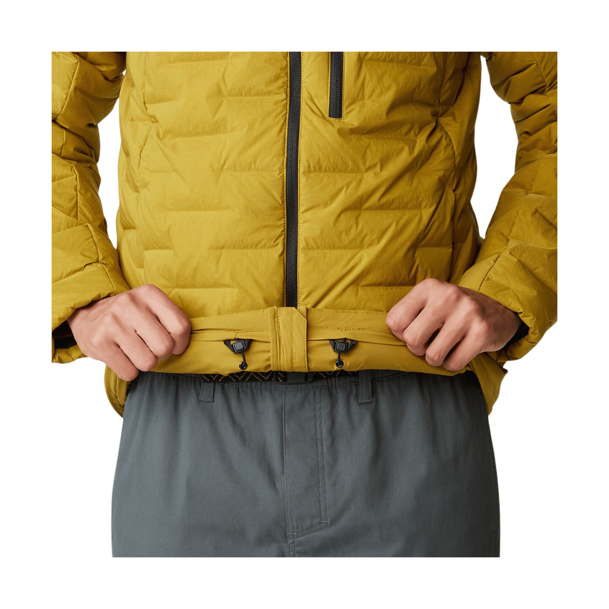 MOUNTAIN HARDWEAR MEN'S STRETCHDOWN HOODY - DARK BOLT - FEATURING VIEW