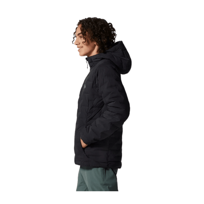 MOUNTAIN HARDWEAR MEN'S STRETCHDOWN HOODY - BLACK - SIDE VIEW