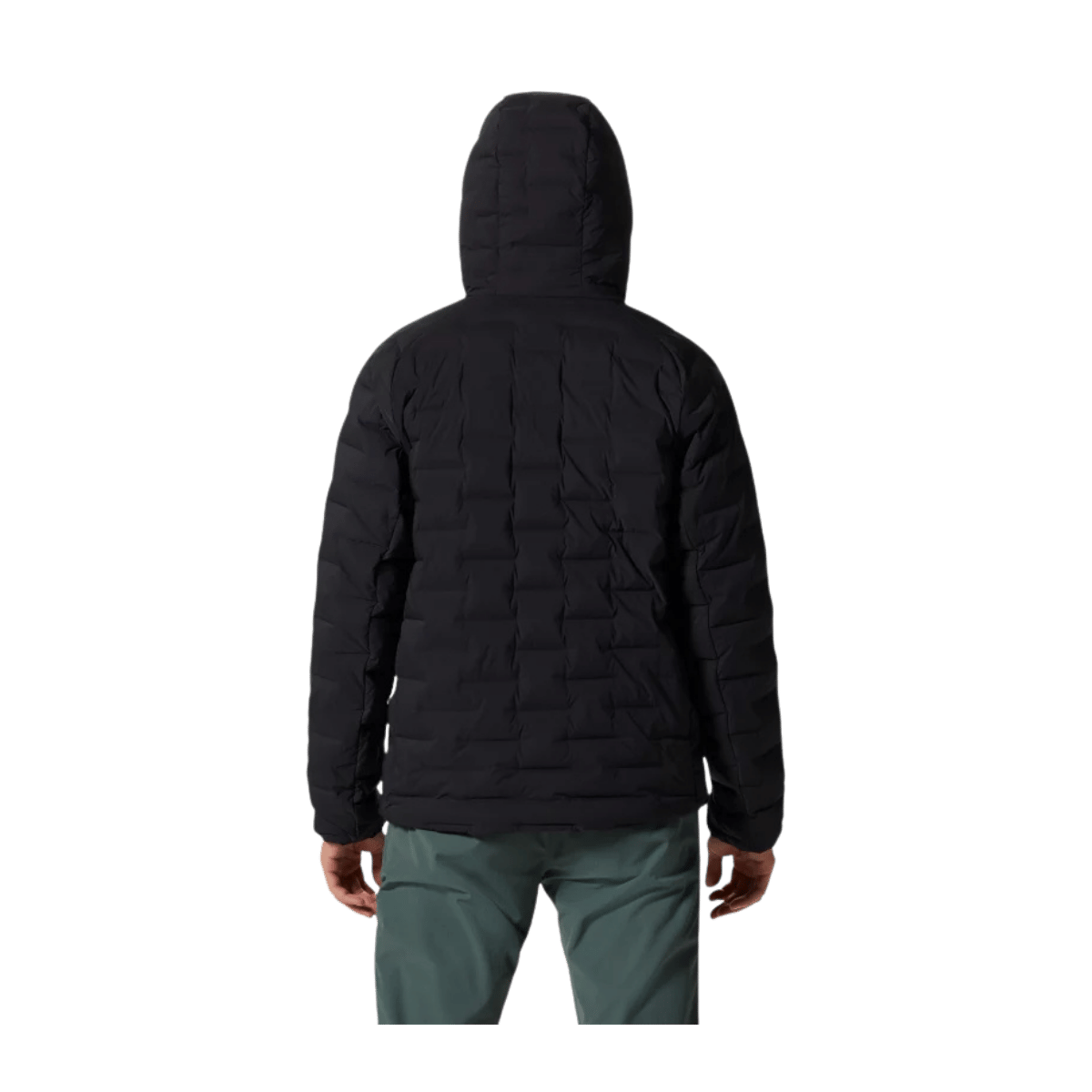 MOUNTAIN HARDWEAR MEN'S STRETCHDOWN HOODY - BLACK - BACK VIEW
