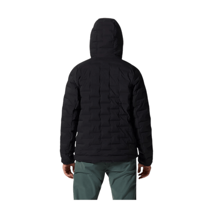 MOUNTAIN HARDWEAR MEN'S STRETCHDOWN HOODY - BLACK - BACK VIEW
