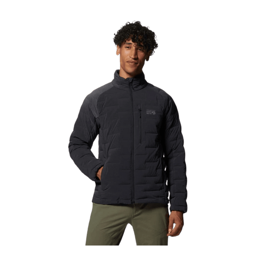 MOUNTAIN HARDWEAR MEN'S STRETCHDOWN JACKET - DARK STORM HEATHER - FRONT VIEW