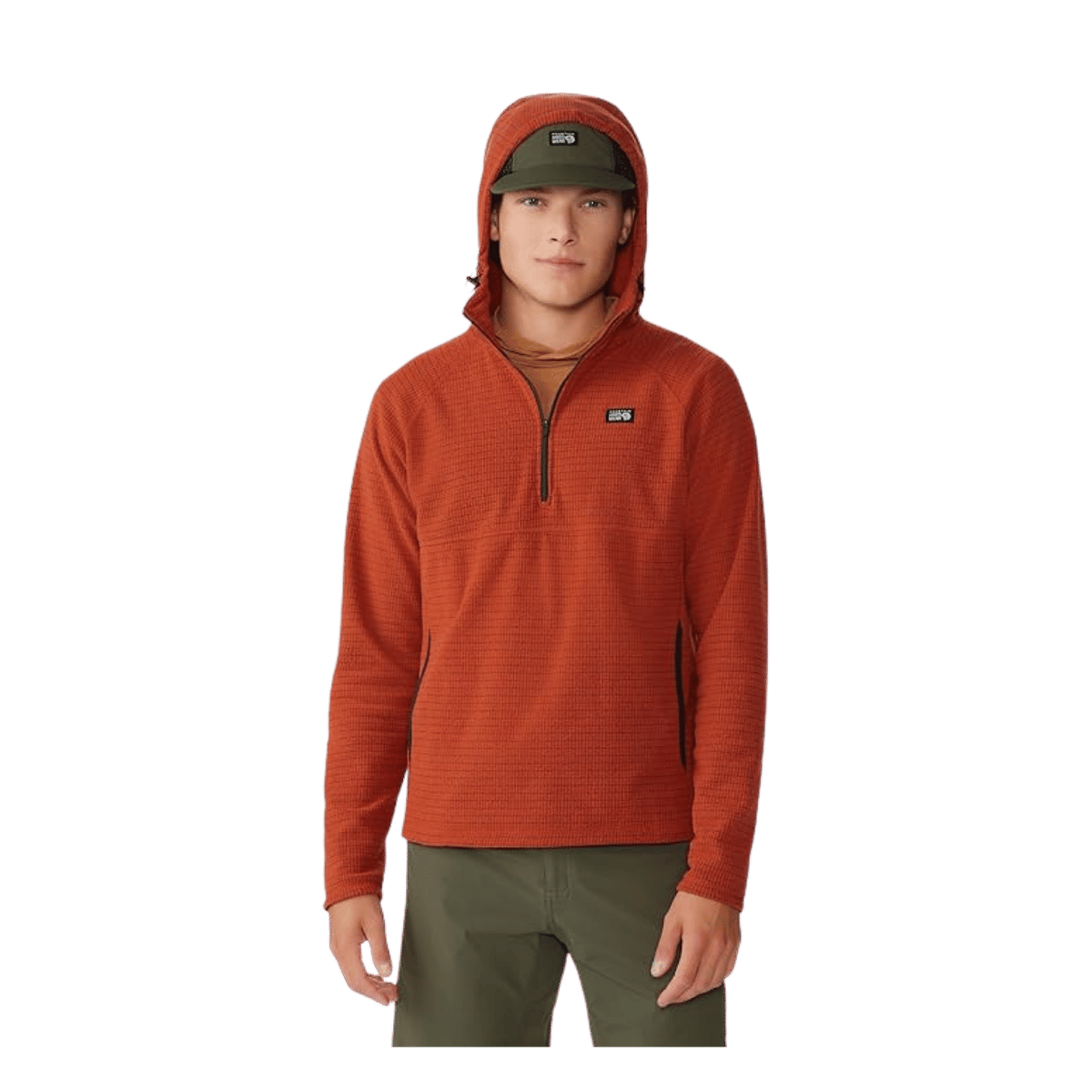 MOUNTAIN HARDWEAR MEN'S SUMMIT GRID HOODY - DARK COPPER - FRONT VIEW