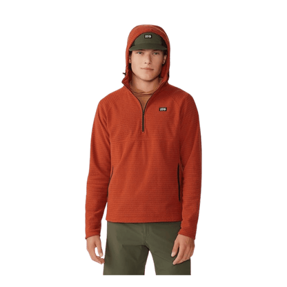 MOUNTAIN HARDWEAR MEN'S SUMMIT GRID HOODY - DARK COPPER - FRONT VIEW