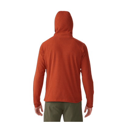 MOUNTAIN HARDWEAR MEN'S SUMMIT GRID HOODY - DARK COPPER - BACK VIEW