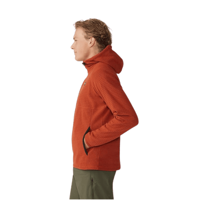 MOUNTAIN HARDWEAR MEN'S SUMMIT GRID HOODY - DARK COPPER - SIDE VIEW