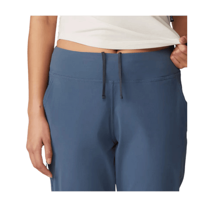 MOUNTAIN HARDWEAR WOMEN'S DYNAMA ANKLE PANT - MOON BLUE - WAIST LINE VIEW
