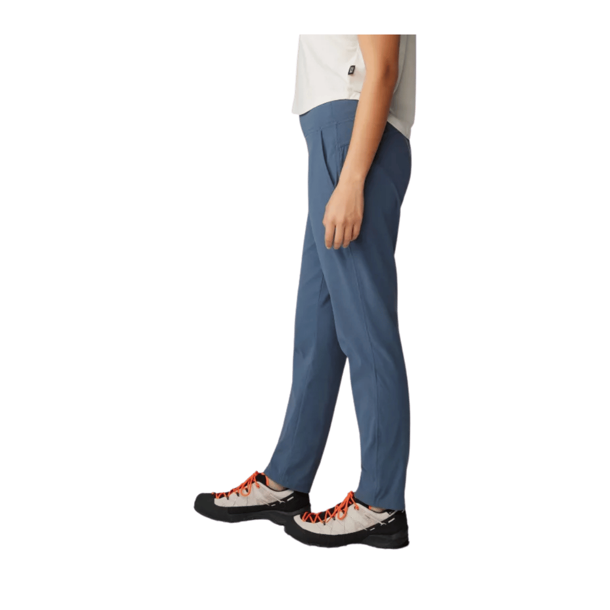 MOUNTAIN HARDWEAR WOMEN'S DYNAMA ANKLE PANT - MOON BLUE - SIDE VIEW
