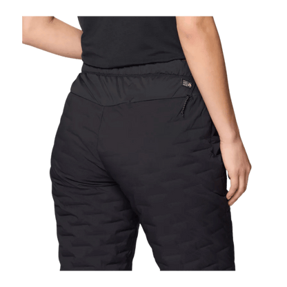 MOUNTAIN HARDWEAR WOMEN'S STRETCHDOWN LIGHT PANT - BLACK - CLOSE-UP BACK VIEW