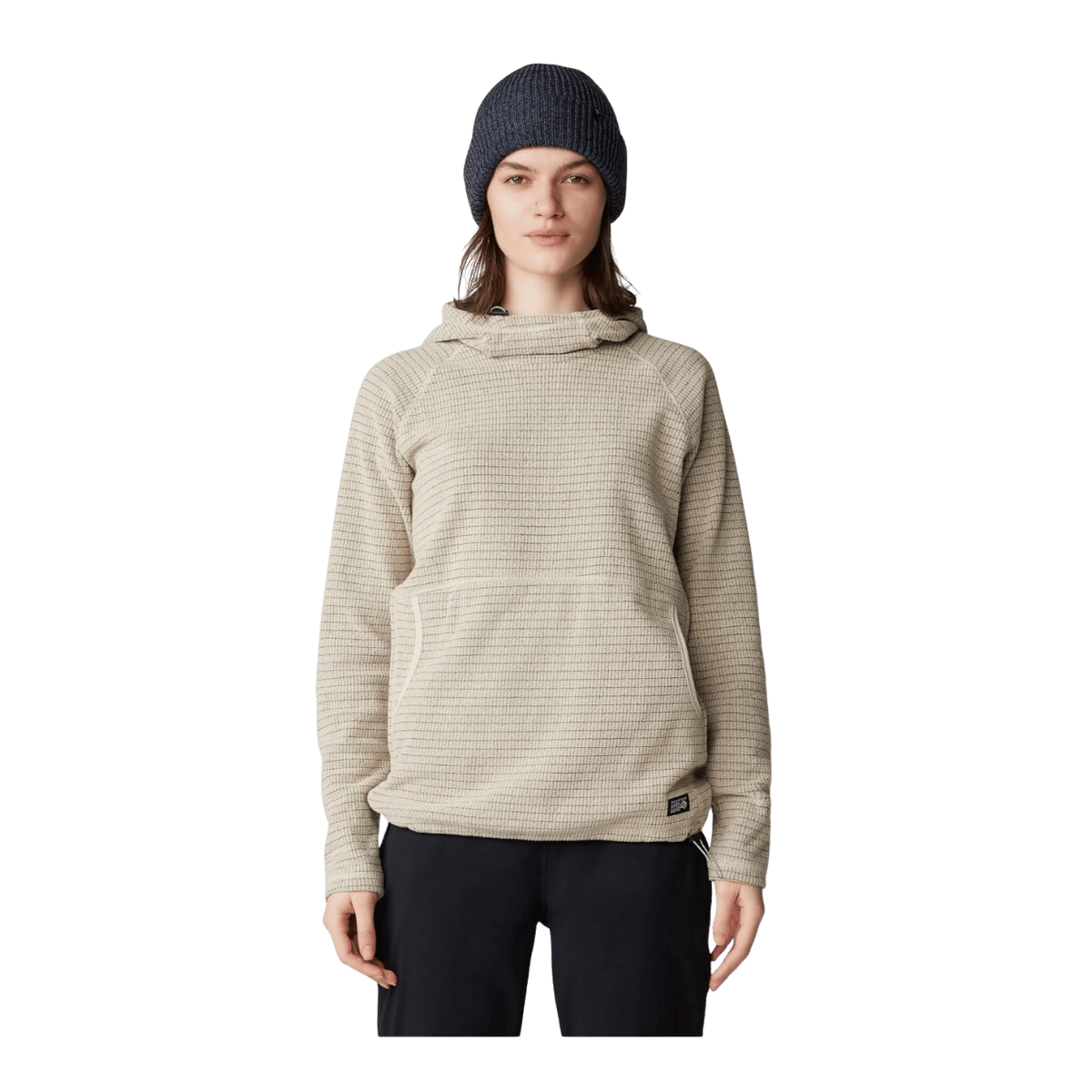 MOUNTAIN HARDWEAR WOMEN'S SUMMIT GRID TUNIC HOODY - WILD OYSTER - FRONT VIEW