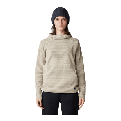 MOUNTAIN HARDWEAR WOMEN'S SUMMIT GRID TUNIC HOODY - WILD OYSTER - FRONT VIEW