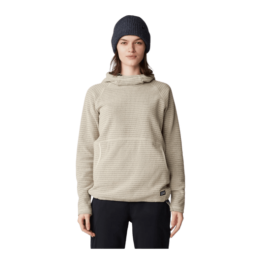 MOUNTAIN HARDWEAR WOMEN'S SUMMIT GRID TUNIC HOODY - WILD OYSTER - FRONT VIEW