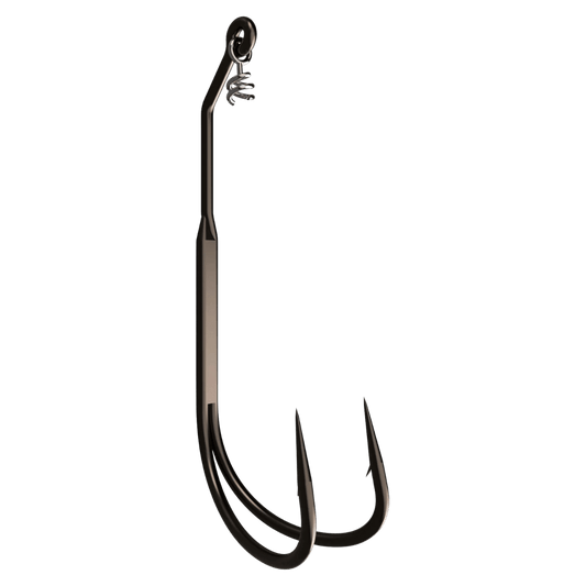 MUSTAD FROG TRAILER DOUBLE HOOK 2PK - BLACK NICKEL