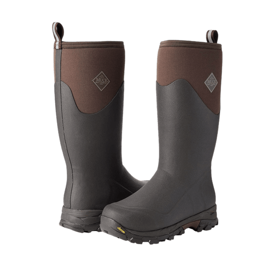 MUCK BOOTS MEN'S ARCTIC ICE TALL WITH ARCTIC GRIP - BROWN - FRONT AND SIDE VIEW