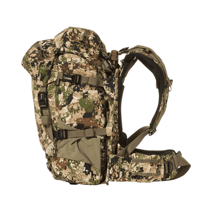 MYSTERY RANCH POP UP 38 BACKPACK - LG - OPTIFADE SUBALPINE - SIDE VIEW