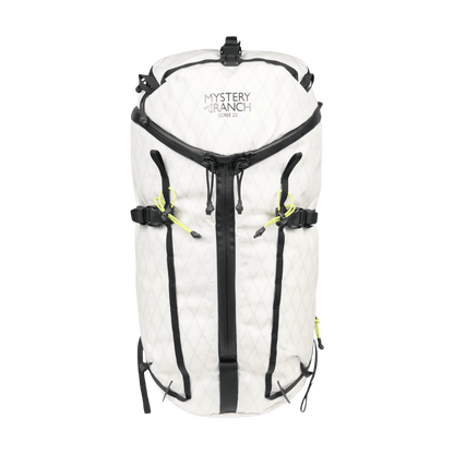 MYSTERY RANCH SCREE 22 BACKPACK - WHITE/LIMEADE - FRONT VIEW