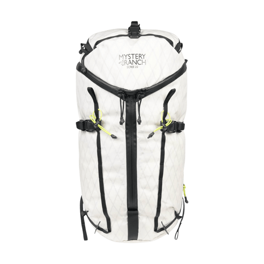 MYSTERY RANCH SCREE 22 BACKPACK - WHITE/LIMEADE - FRONT VIEW