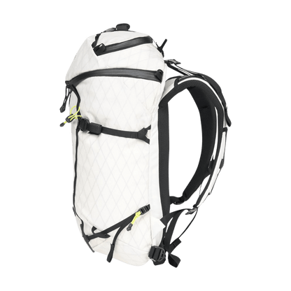MYSTERY RANCH SCREE 22 BACKPACK - WHITE/LIMEADE - SIDE VIEW