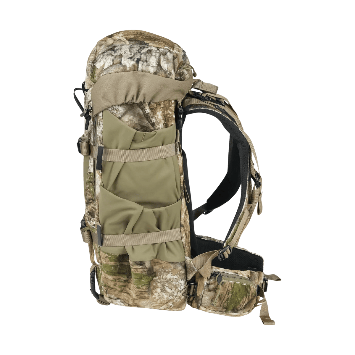 MYSTERY RANCH TREEHOUSE 38 DAY HUNT BACKPACK - REALTREE APX - SIDE VIEW