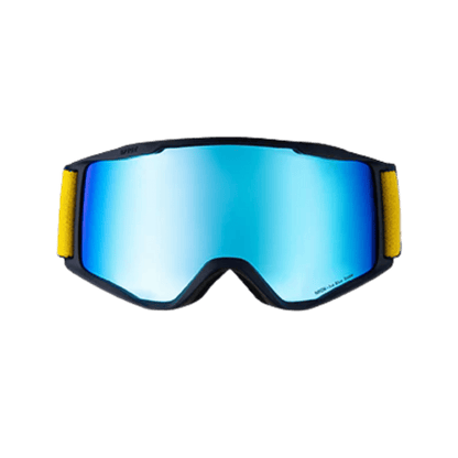 RED BULL SPECT NEON GOGGLES – SNOW GOGGLES FOR WINTER SPORTS - BLUE FRAME - SMOKE WITH BLUE MIRROR - FRONT VIEW
