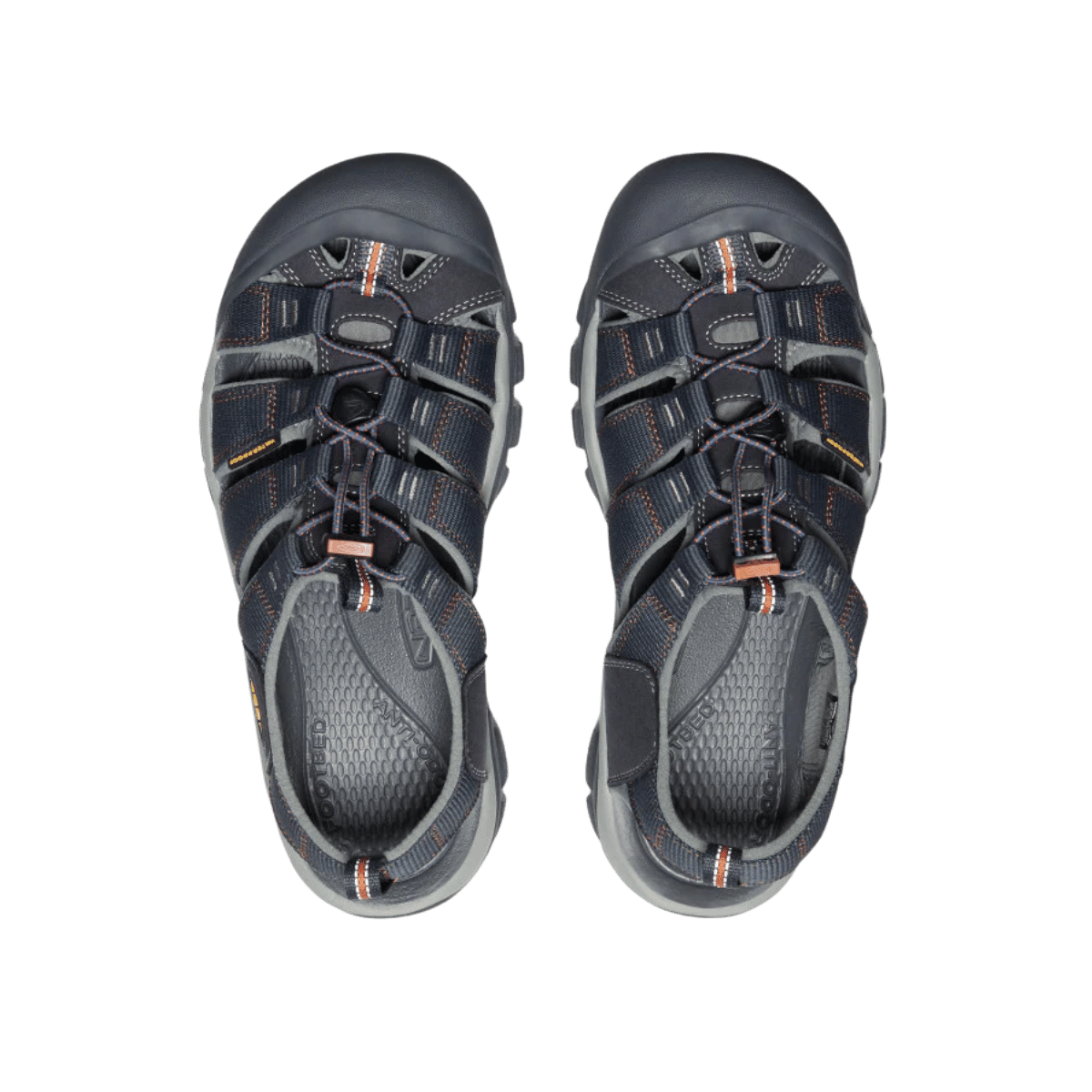 KEEN MEN'S NEWPORT H2 SANDAL - INDIA INK/RUST - TOP VIEW