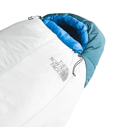 NORTHFACE CAT'S MEOW LONG RH SLEEPING BAG - BLUE/TIN GREY_TOP CLOSER ANGLE