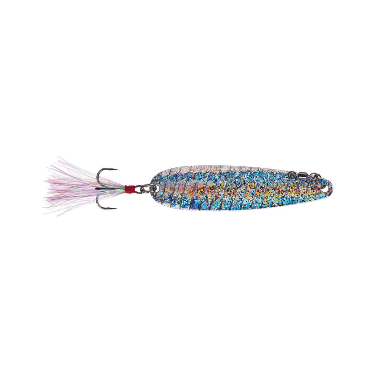 NICHOLS LURES LAKE FORK FLUTTER SPOON SHATTERED GLASS SILVER SCALE