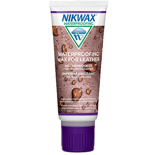 <p>The Nikwax® Waterproofing Wax for Leather is a specialized waterproofing treatment designed to restore durable water repellency, maintain breathability, and prolong the life of smooth leather footwear and gear. Easy to apply by hand, this wax-based treatment helps leather resist water absorption while preserving its natural flexibility and appearance. Ideal for hiking boots, work boots, and outdoor leather footwear, it provides long-lasting protection against wet conditions without softening or over-cond