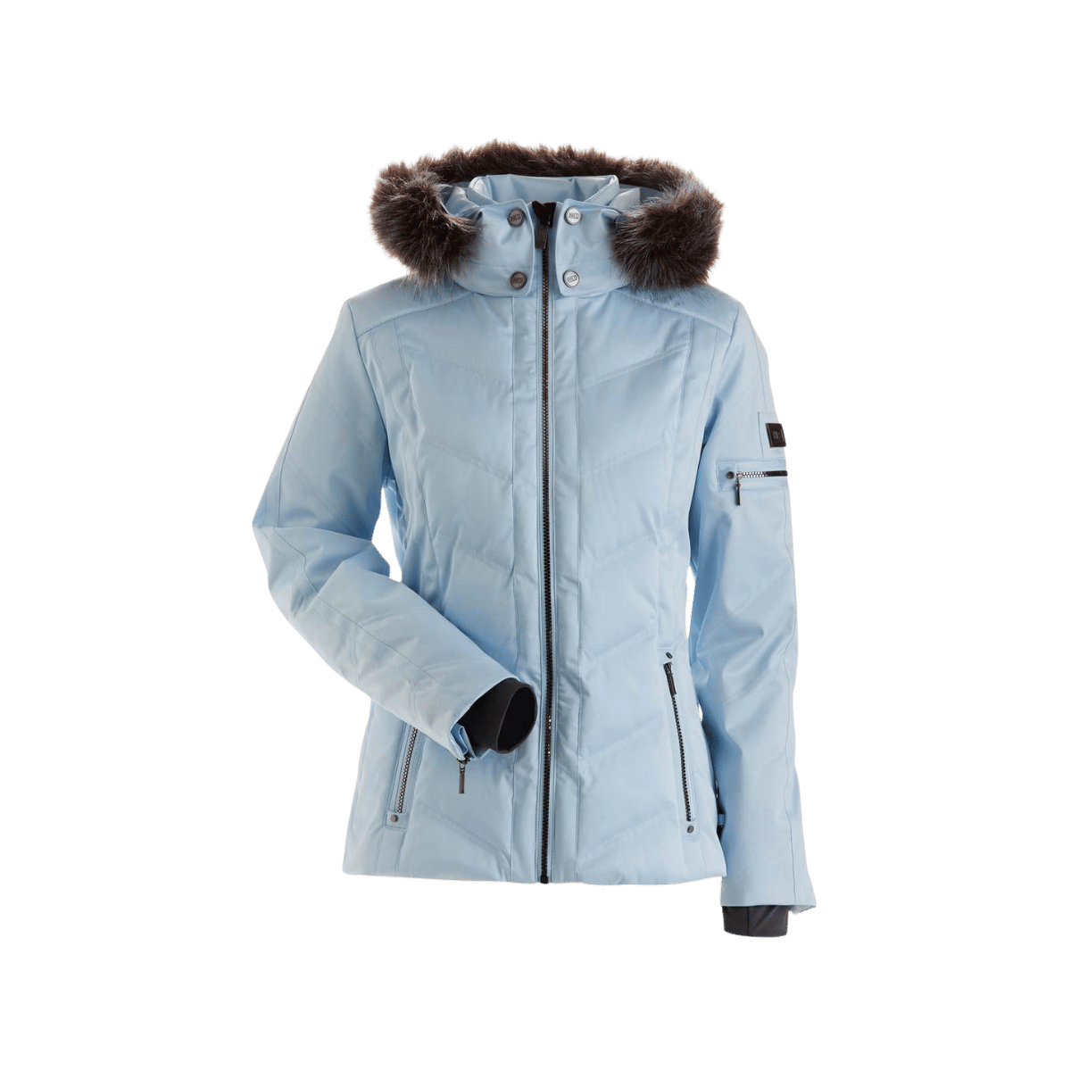 NILS WOMEN'S CERVINIA FAUX FUR PARKA - ICE BLUE - FRONT VIEW