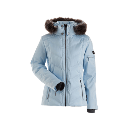NILS WOMEN'S CERVINIA FAUX FUR PARKA - ICE BLUE - FRONT VIEW